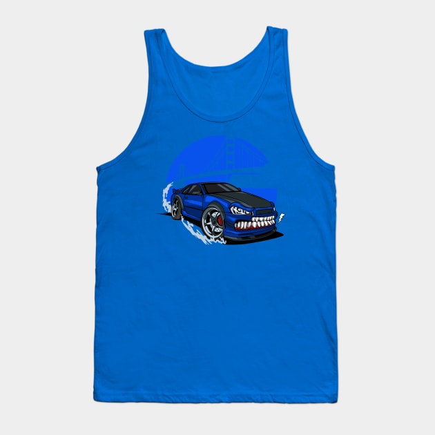 Monster blue drift car Tank Top by beanbeardy